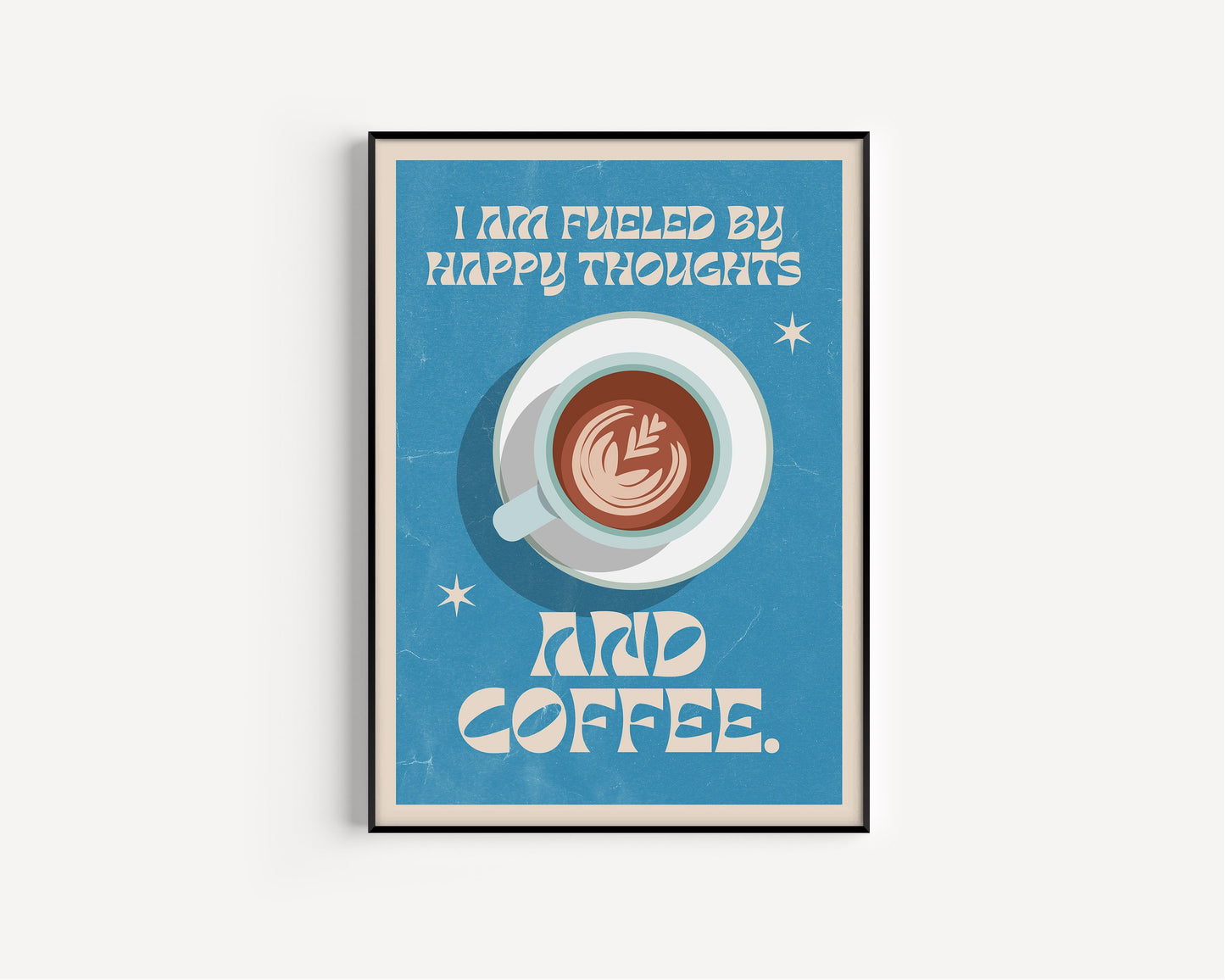 Retro Quote Wall Art Print, Coffee Quote Wall Décor, Coffee Art Print, Kitchen Wall Art, A5 A4 A3 Coffee Poster, Café Print, Retro Poster