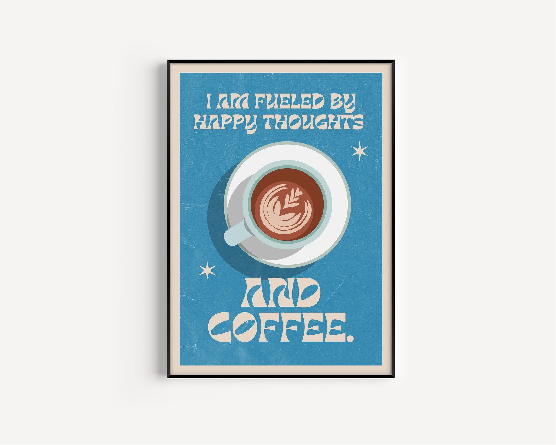 Retro Quote Wall Art Print, Coffee Quote Wall Décor, Coffee Art Print, Kitchen Wall Art, A5 A4 A3 Coffee Poster, Café Print, Retro Poster