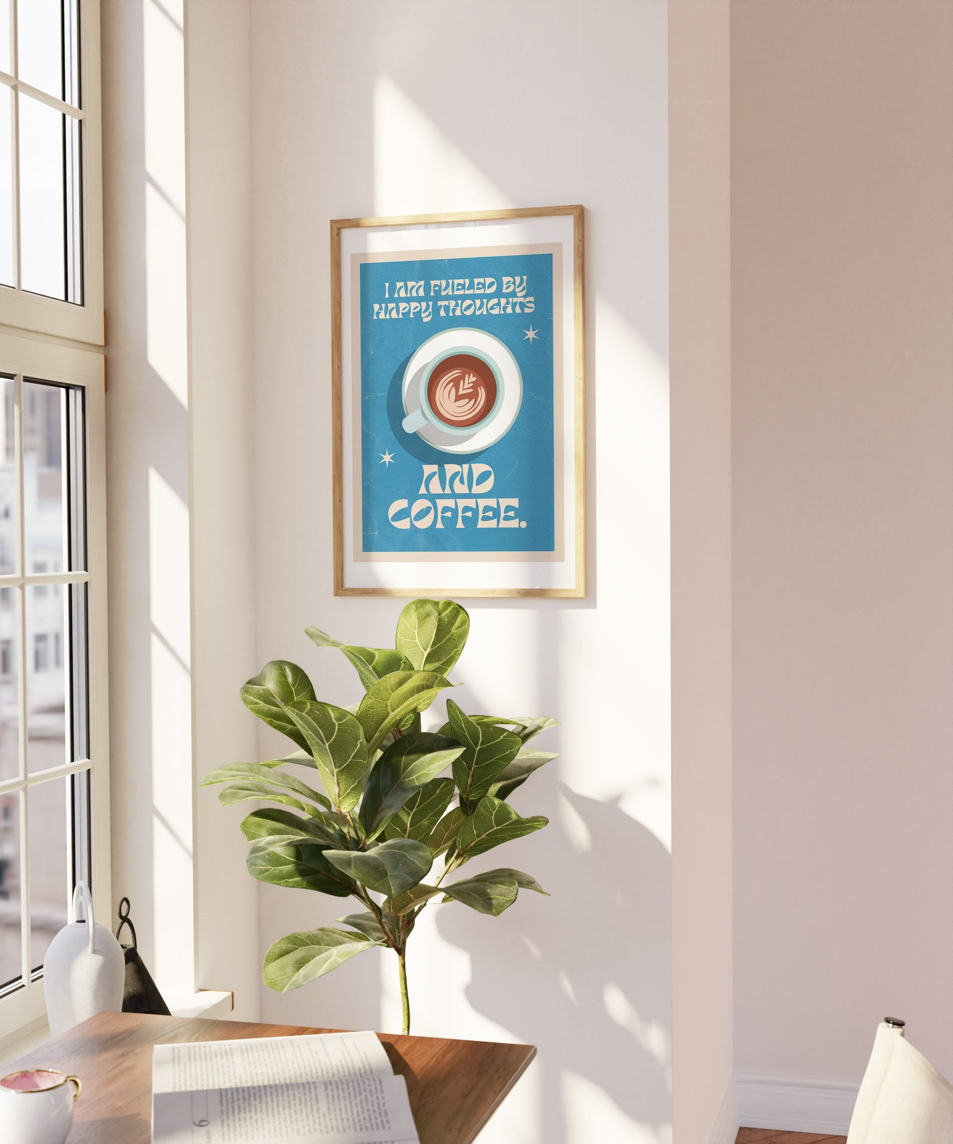 Retro Quote Wall Art Print, Coffee Quote Wall Décor, Coffee Art Print, Kitchen Wall Art, A5 A4 A3 Coffee Poster, Café Print, Retro Poster