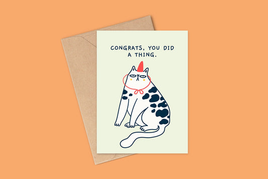 Funny Congratulations Card For Him or Her, Sarcastic Cat, Funny Card, Congrats card, Funny Congratulations Cards, Card for Cat Lover