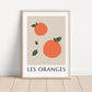 Les Oranges Art Print, A5 A4 A3 A2, Oranges Poster, Oranges Print Wall Art, Kitchen Print, French Food, French Style Print, Abstract,