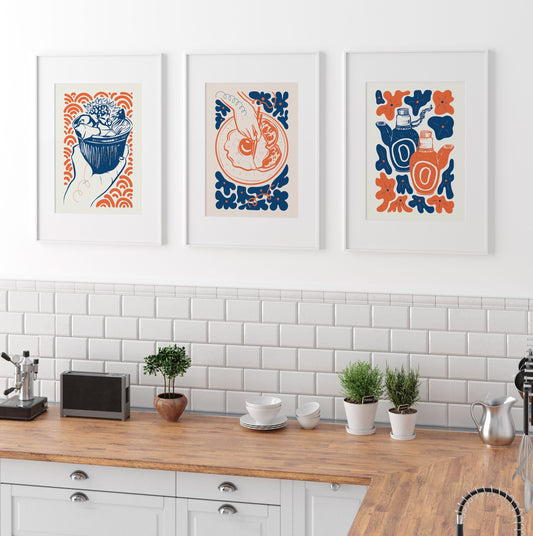 Japanese Food Wall Art, Set of 3 Prints, Japanese Food Illustrations, Kitchen Art, Dining Room Decor, Kitchen Prints, A5/A4/A3/A2, Japan Art