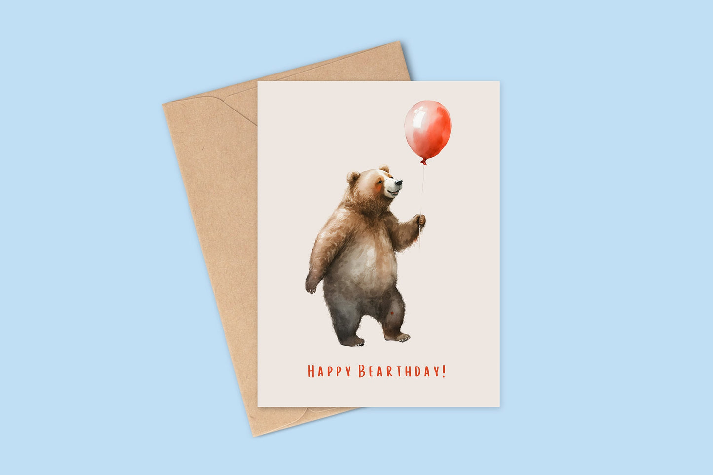 Cute Birthday Card for Friend, Happy Bearthday, Cute Card, Birthday card, Funny Birthday Cards, Card for Animal Lover