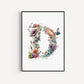 Custom Floral Initial Print, Custom Floral prints, Custom Initials, Personalized initial, Kids Bedroom Print, Nursery Décor, New Baby Gift