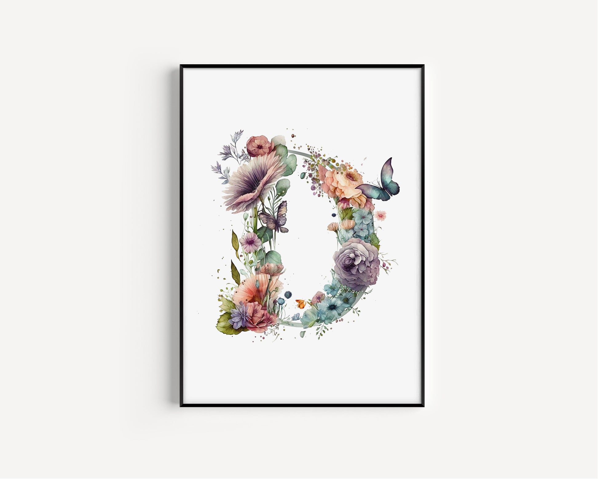 Custom Floral Initial Print, Custom Floral prints, Custom Initials, Personalized initial, Kids Bedroom Print, Nursery Décor, New Baby Gift