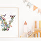 Custom Floral Initial Print, Custom Floral prints, Custom Initials, Personalized initial, Kids Bedroom Print, Nursery Décor, New Baby Gift