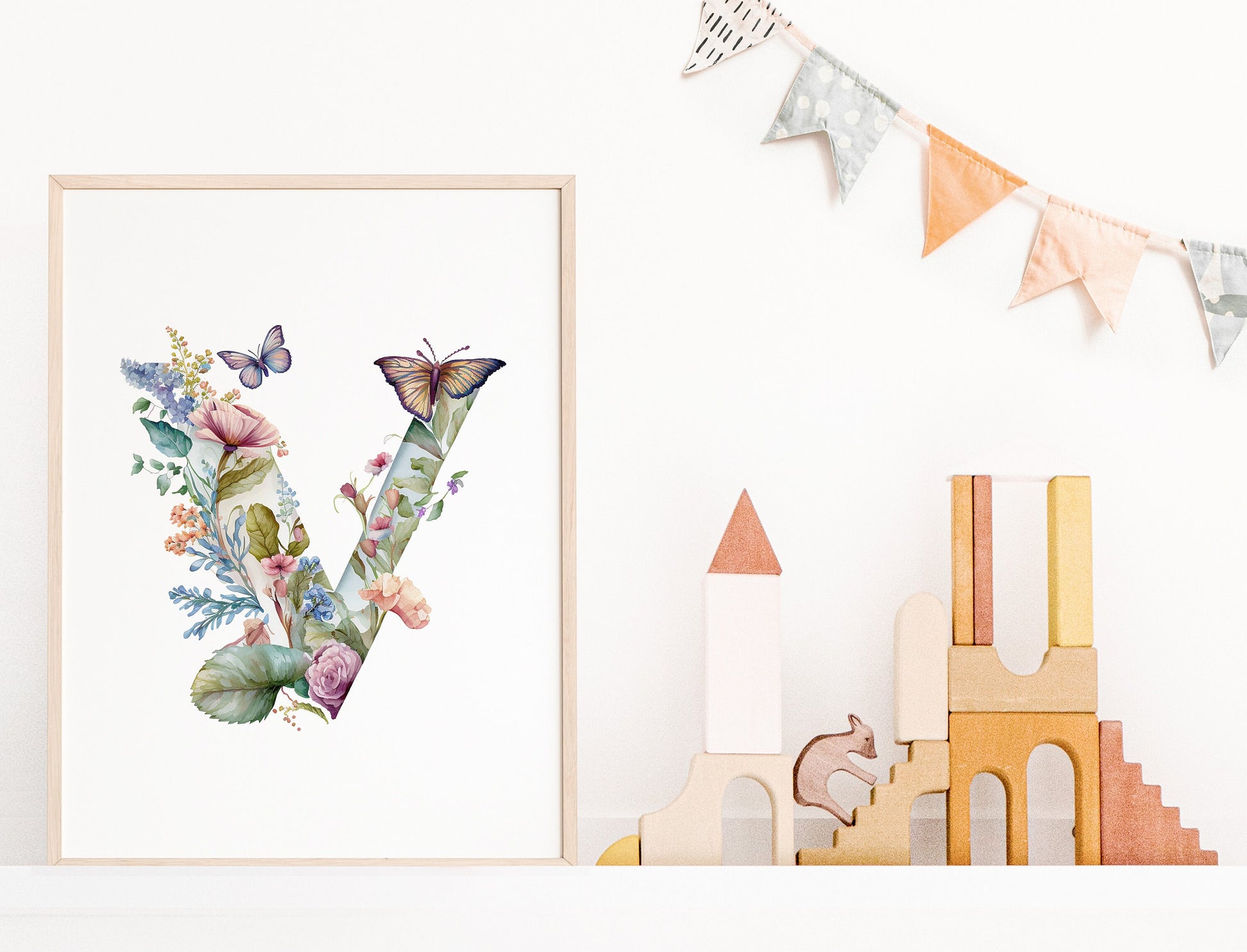 Custom Floral Initial Print, Custom Floral prints, Custom Initials, Personalized initial, Kids Bedroom Print, Nursery Décor, New Baby Gift
