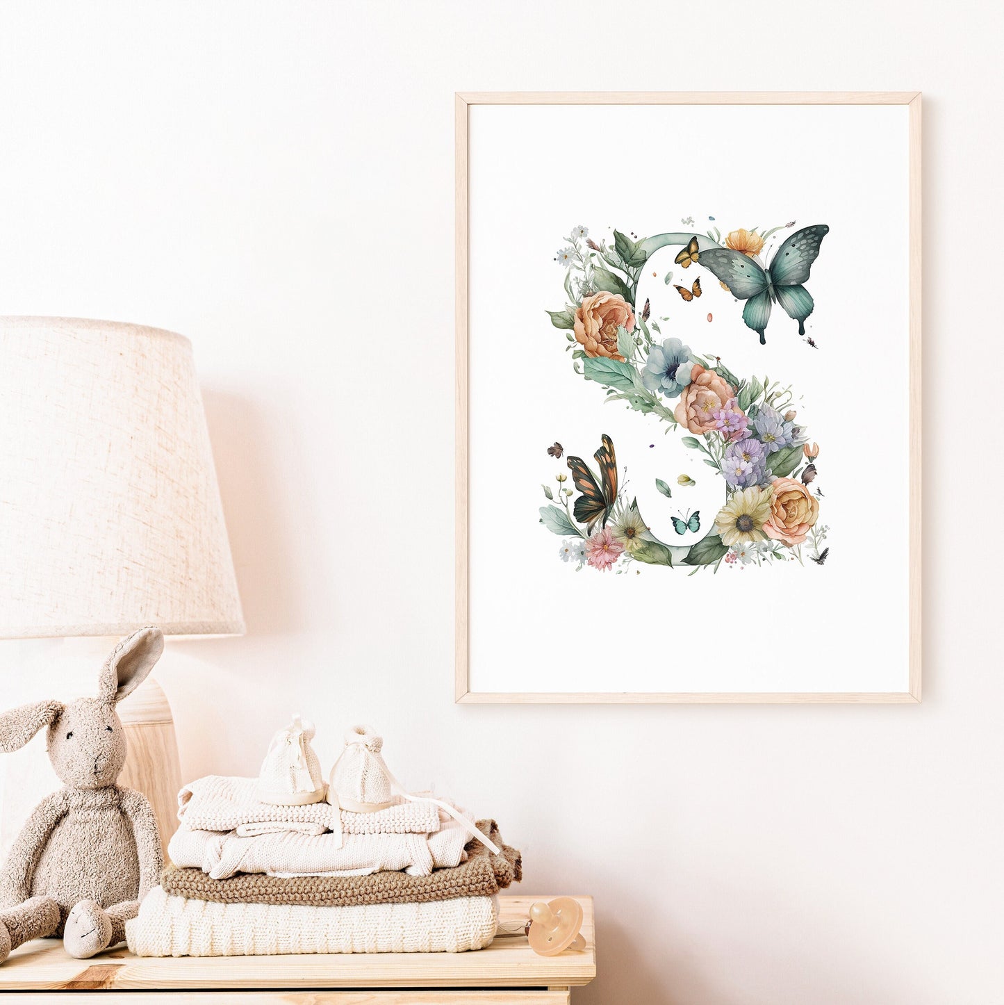 Custom Floral Initial Print, Custom Floral prints, Custom Initials, Personalized initial, Kids Bedroom Print, Nursery Décor, New Baby Gift