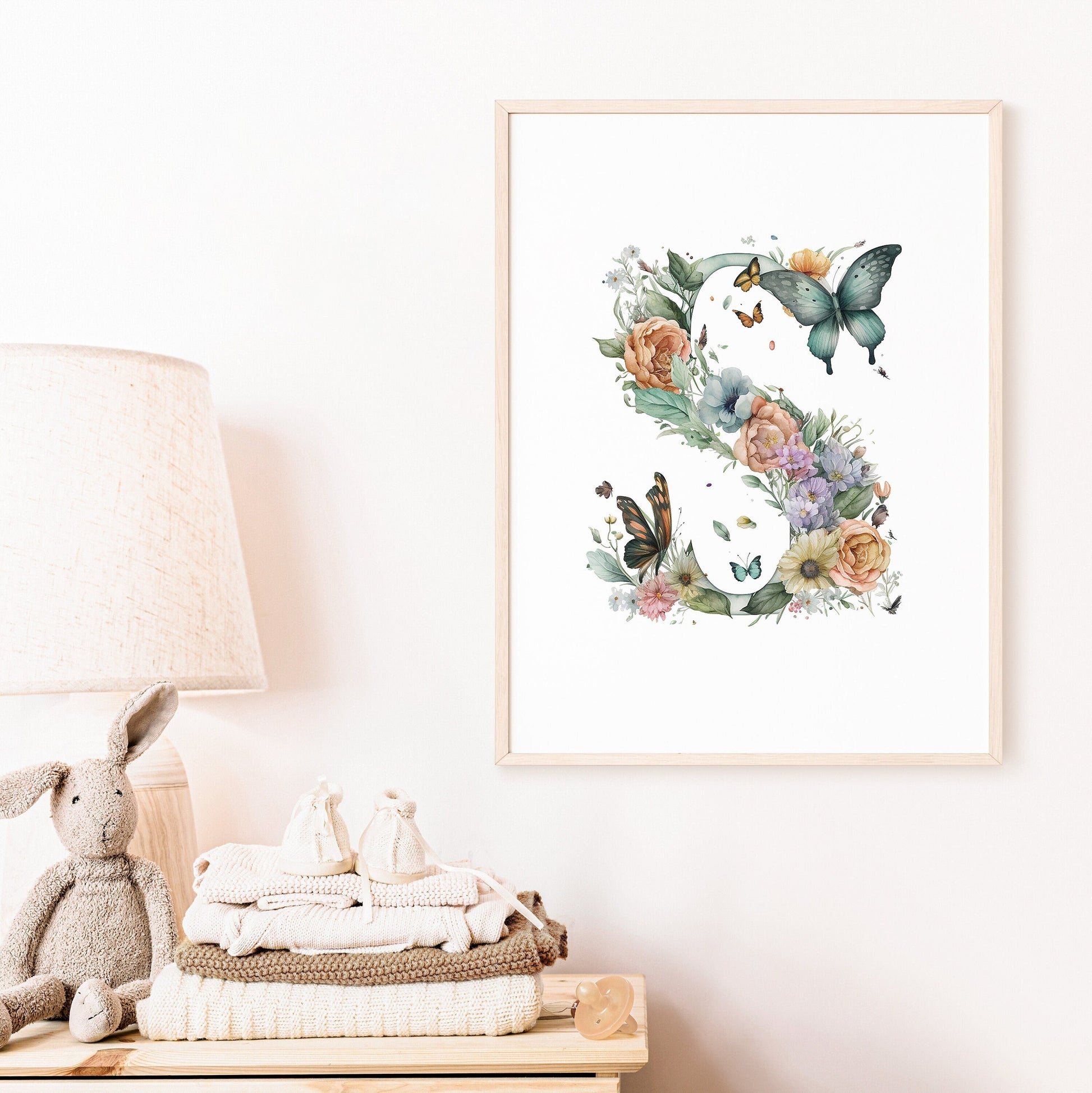 Custom Floral Initial Print, Custom Floral prints, Custom Initials, Personalized initial, Kids Bedroom Print, Nursery Décor, New Baby Gift