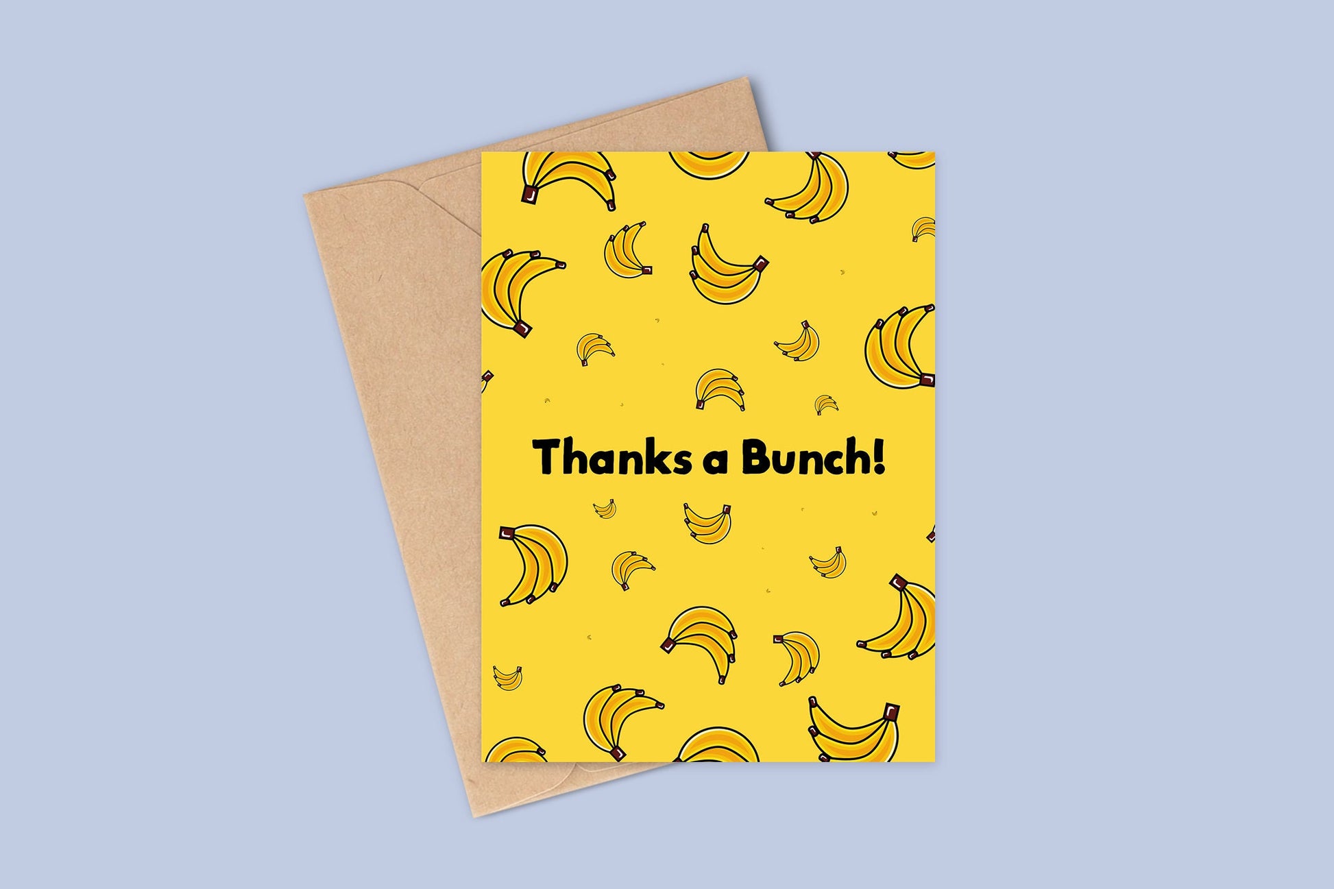 Thankyou Card, Thanks A Bunch Card, Thanks Card, Banana Design card, Thankyou Greetings Card, Thanks A Bunch Design,