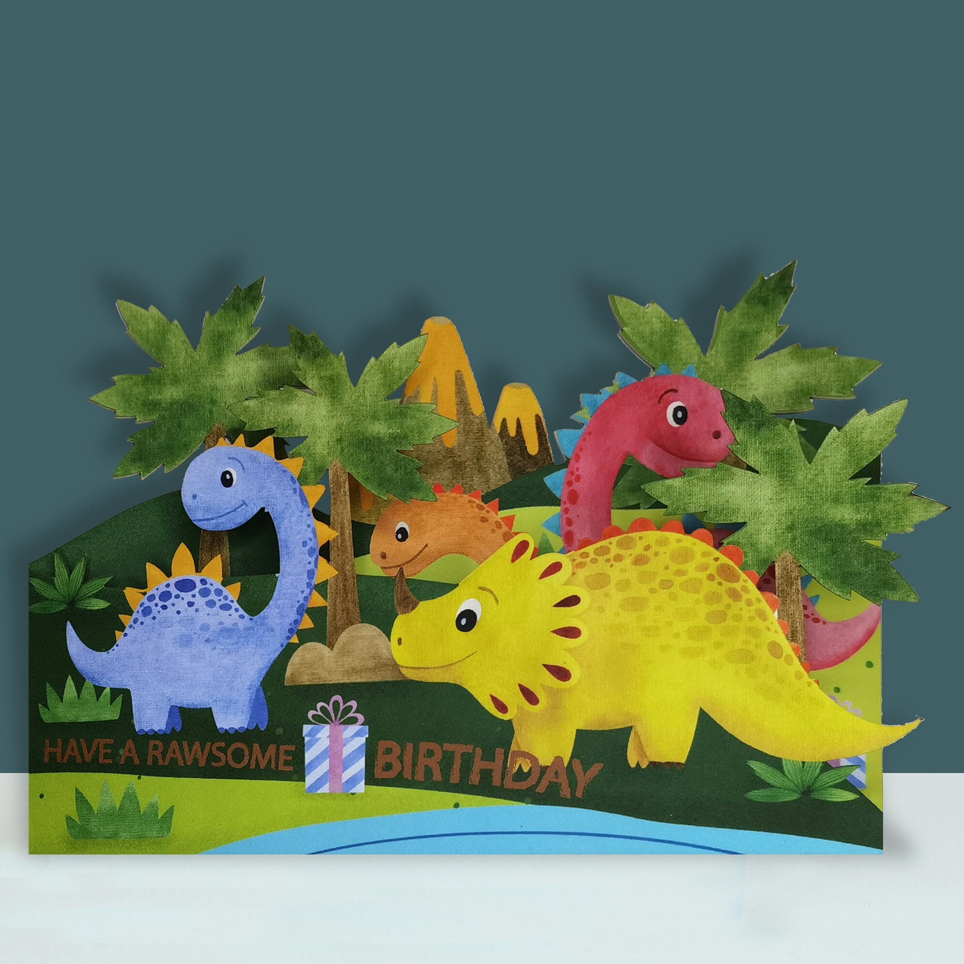 3D Pop Up Dinosaur Card, Birthday Card For Kids, Dinosaurs Card, Pop up Birthday Card, Cards For Children, Pop Up cards, 3D Design