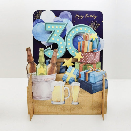 3D Pop Up 30th Birthday Card, Birthday Card For Him or Her, 30th Themed Card, 30th Birthday Card, Choice of 2, Pop Up cards, 3D