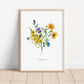 Meadow Flowers Print, Boho Home Décor, Meadow Flowers Wall Art, Flower Prints, Living Room, A5/A4/A3/A2/A1, Flower Illustration