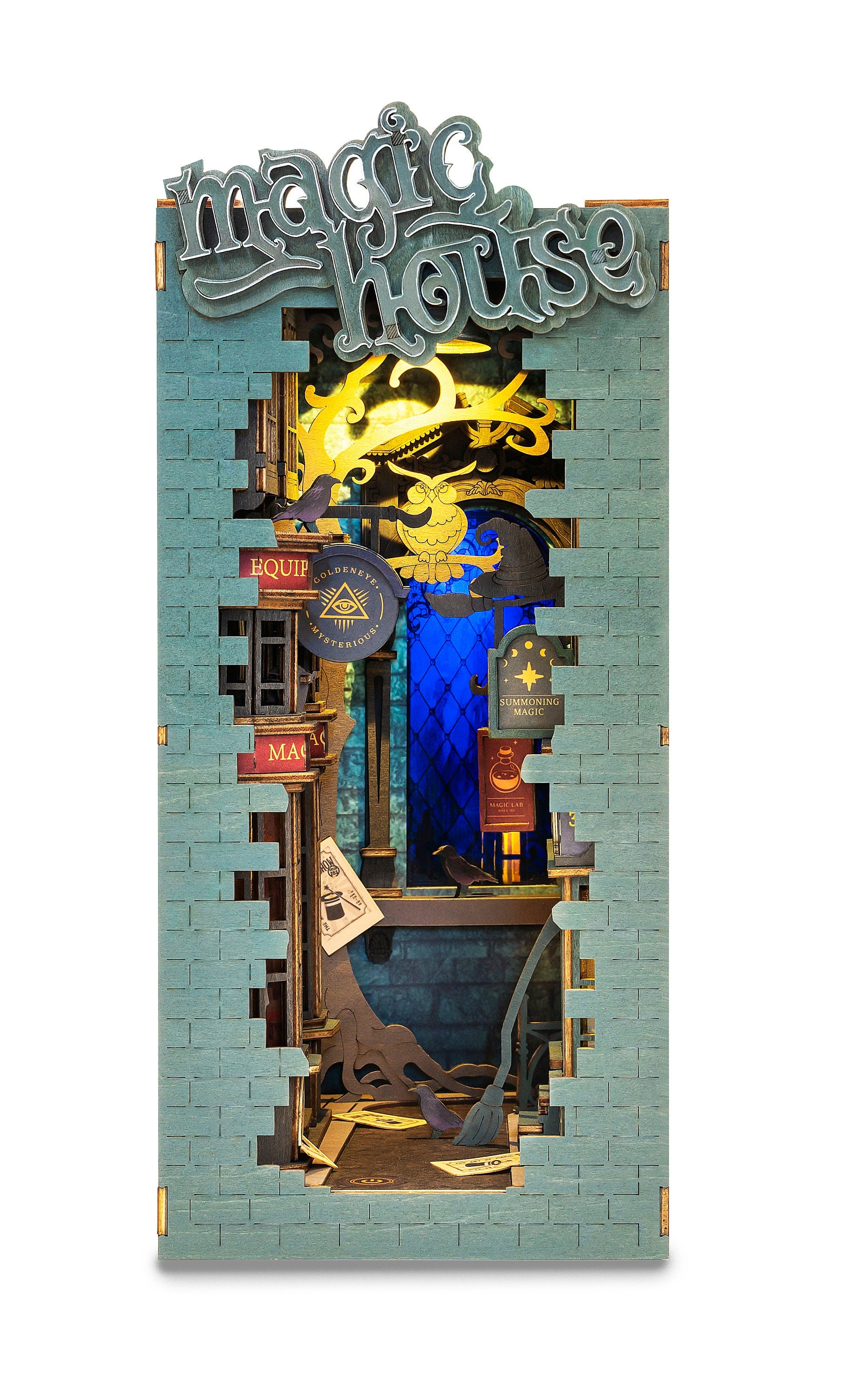 Build Your Own Book Nook, Doll House DIY Kit, Model Set, Miniature Book Nook Craft Kit for Adults, Mini Diorama Room, Magic House