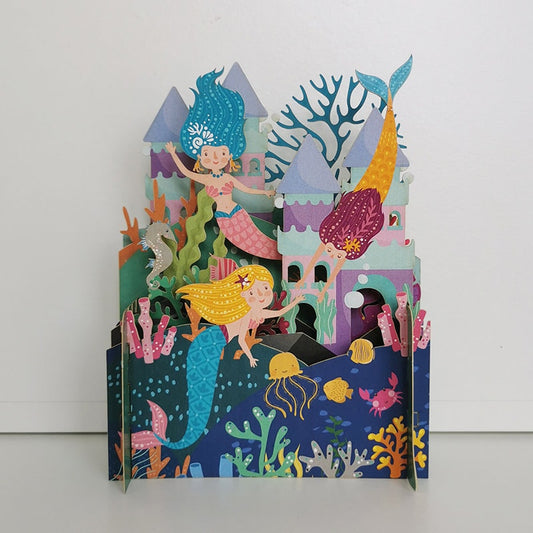 3D Pop Up Mermaid Card, Birthday Card For Kids, Mermaid Card, Pop up Birthday Card, Cards For Children, Pop Up cards, 3D Design, Mermaids