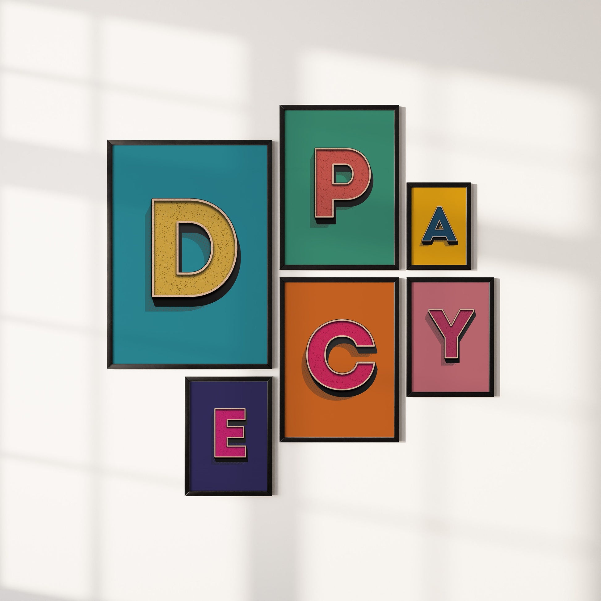 Retro Bold Letter Print, Custom Alphabet, Personalised Wall Art, A5 A4 A3 A2 Print, Custom Home Prints, Quirky Modern Prints, Gallery Wall