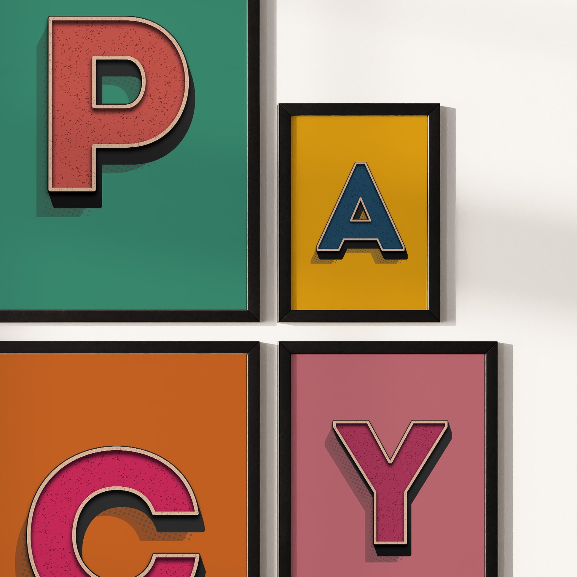 Retro Bold Letter Print, Custom Alphabet, Personalised Wall Art, A5 A4 A3 A2 Print, Custom Home Prints, Quirky Modern Prints, Gallery Wall