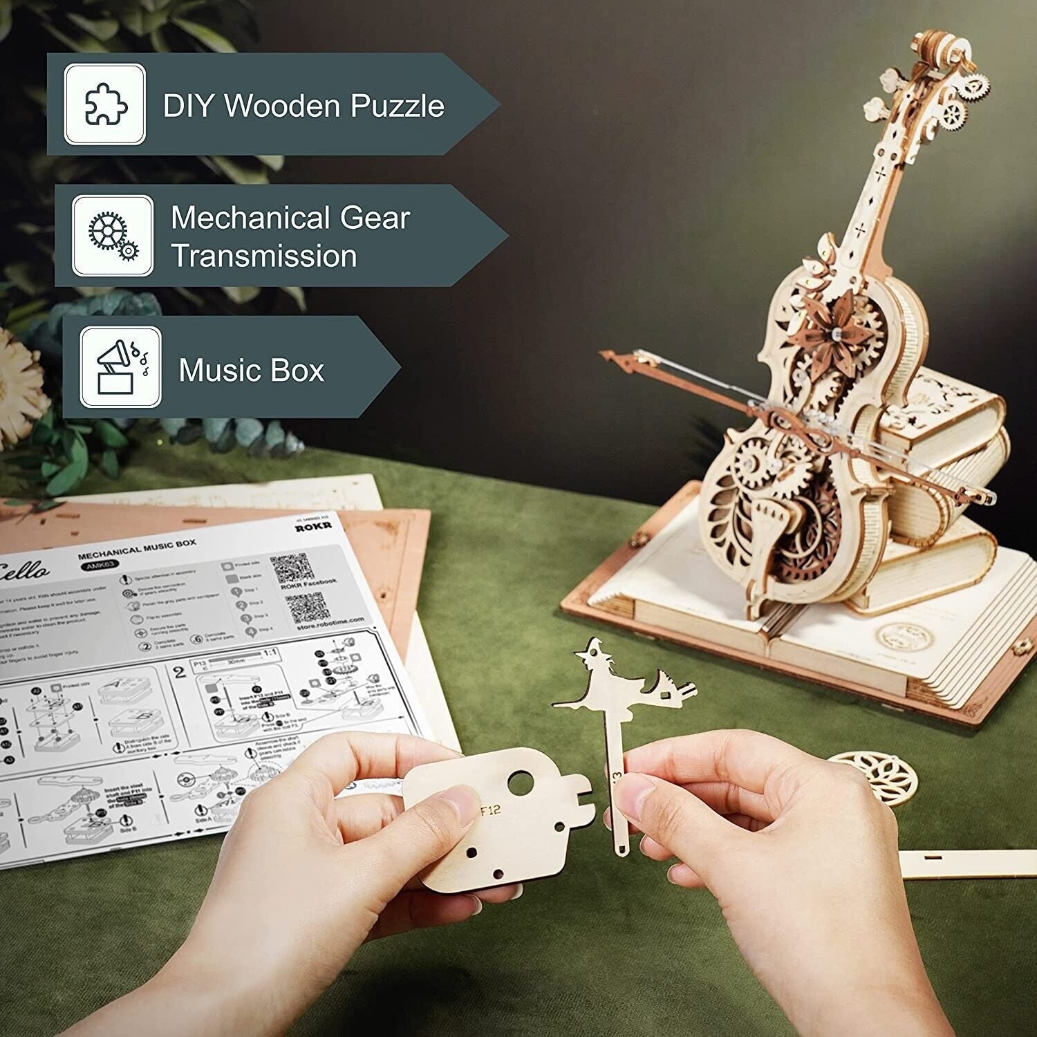 Build Your Own Cello, Musical Instrument DIY Kit, Model Set, Model Craft Kit for Adults and Kids, Cello craft Kit, Unique Gift Ideas