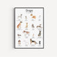 Dogs in Film, TV and Books Print, Gift For Dog Lover, Famous dogs Poster, Dog Wall Art Decor, A5/A4/A3 Fine Art Print, Famous Dogs Print,