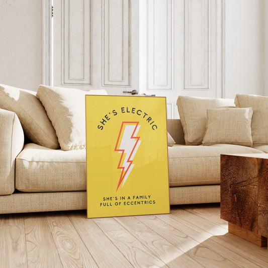She's Electric Oasis Inspired Art Print, Oasis Wall Art, She's Electric, Music Print, Rock Music Art, Music Wall Art, Oasis, Music Lyrics,