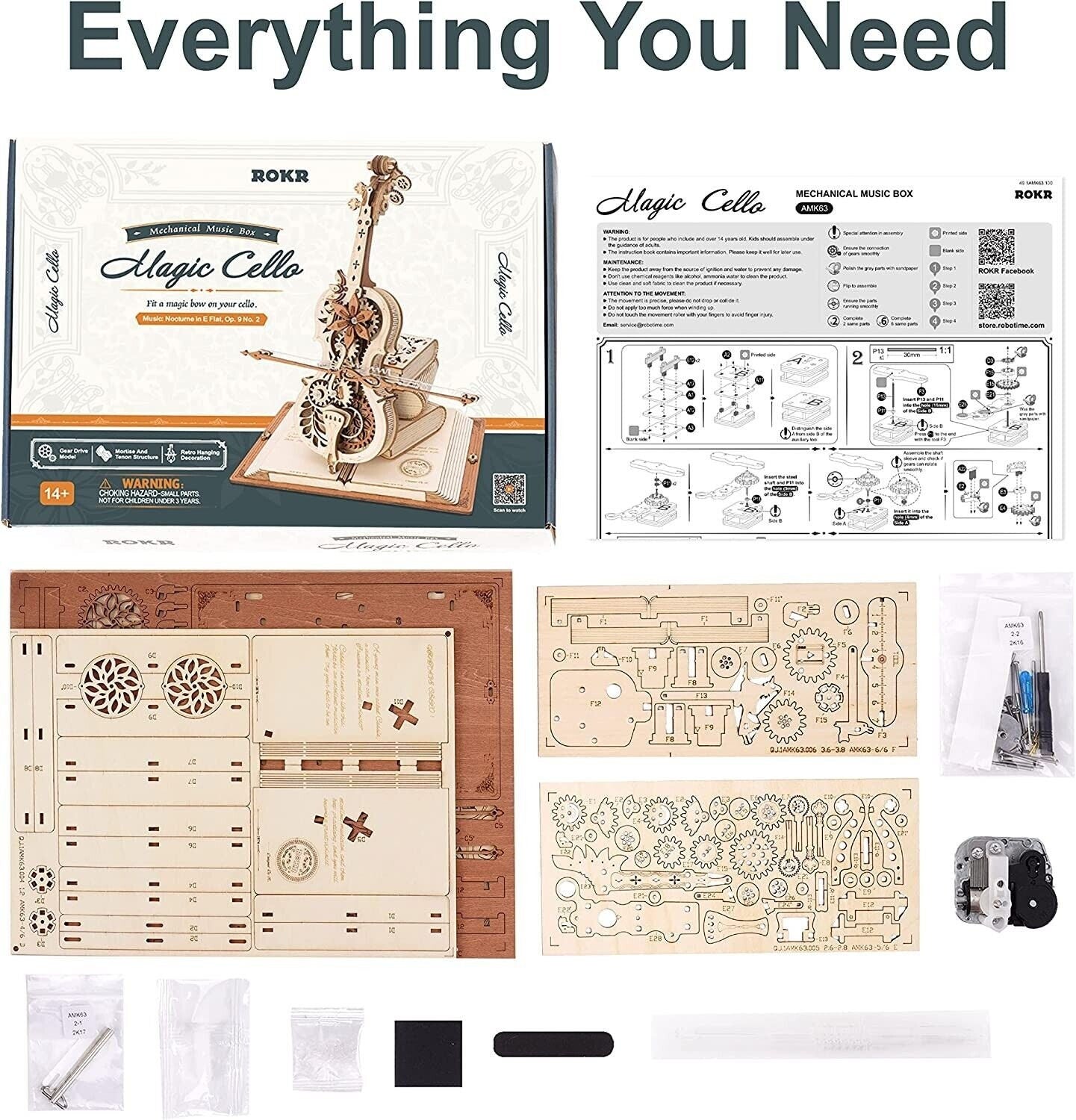 Build Your Own Cello, Musical Instrument DIY Kit, Model Set, Model Craft Kit for Adults and Kids, Cello craft Kit, Unique Gift Ideas