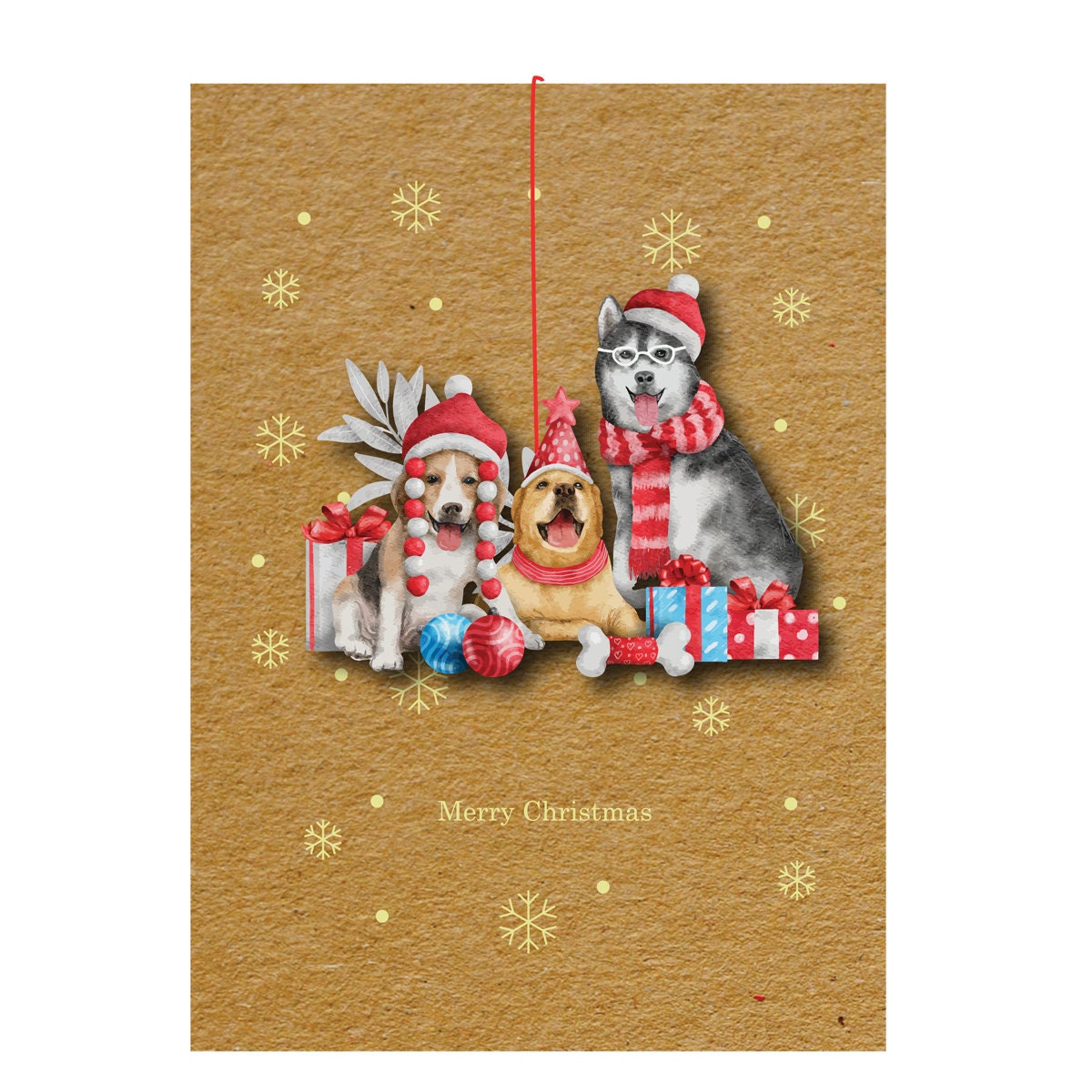 3D Pop Up Christmas Decoration Card, Card For Dog Lover, Dog Bauble Card, Pop up Card, Cards For Dog Lovers, Pop Up cards, 3D Design