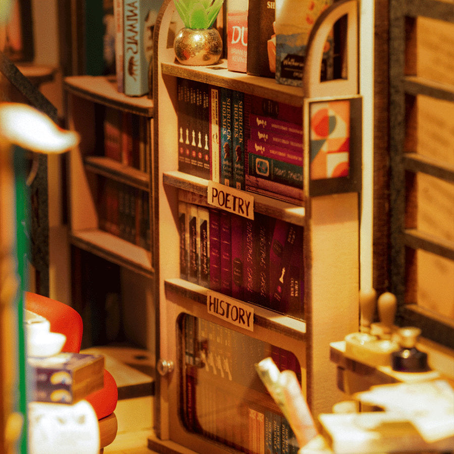 Build Your Own Bookstore, Doll House DIY Kit, Model Set, Miniature Bookstore Craft Kit for Adults, Mini Diorama Room with Furniture, Books